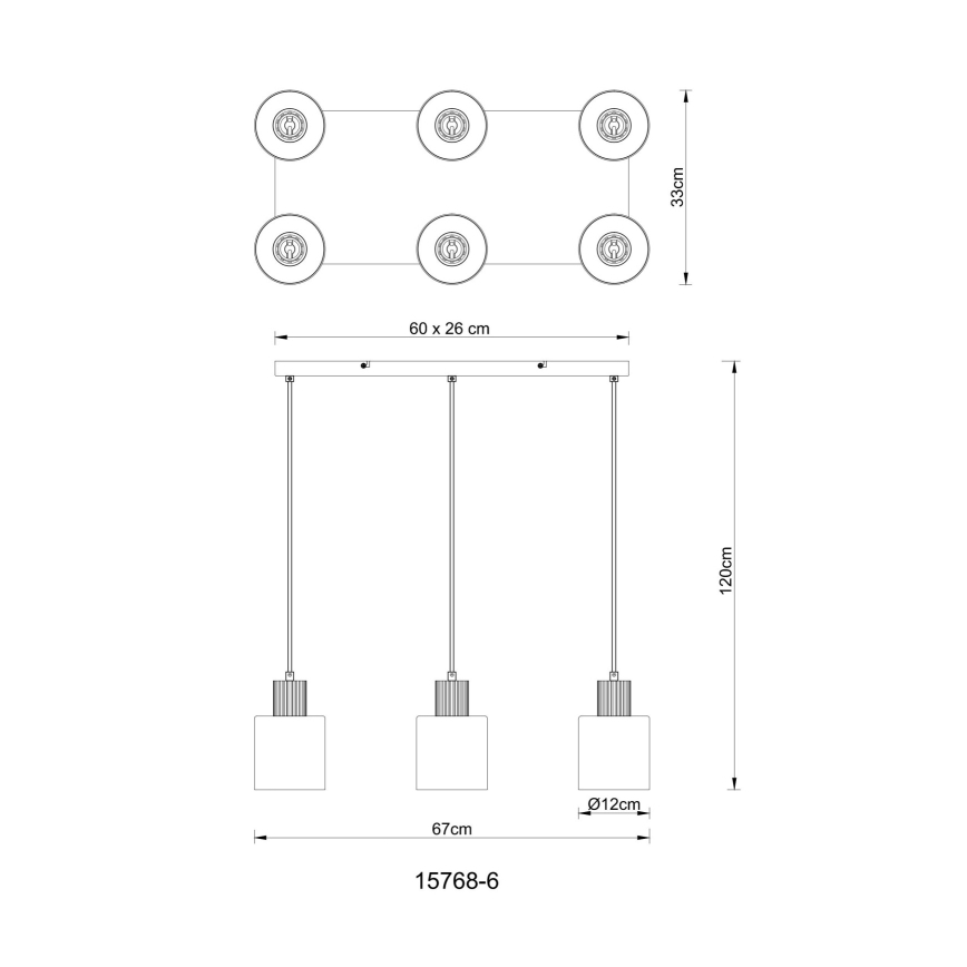 Globo - Hängeleuchte 6xE27/25W/230V schwarz