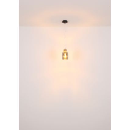 Globo - Lampadario a sospensione con filo 1xE27/25W/230V nero diametro 12 cm