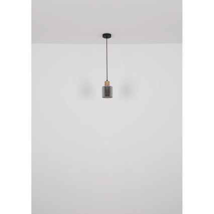 Globo - Suspension filaire 1xE27/25W/230V noir d. 12 cm