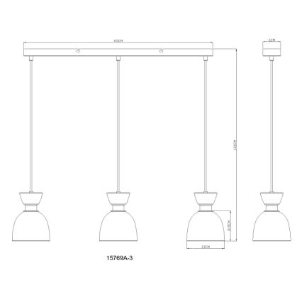 Globo - Suspension filaire 3xE14/40W/230V marron/fumé