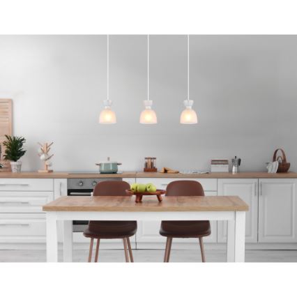 Globo - Suspension filaire 3xE14/40W/230V blanc