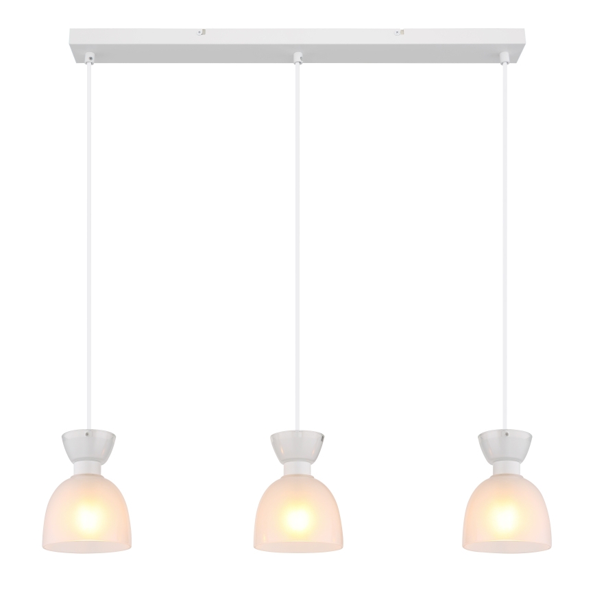 Globo - Suspension filaire 3xE14/40W/230V blanc