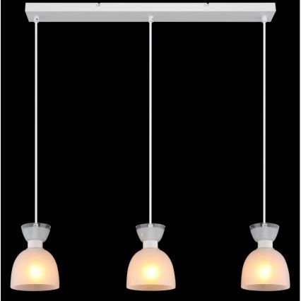 Globo - Suspension filaire 3xE14/40W/230V blanc