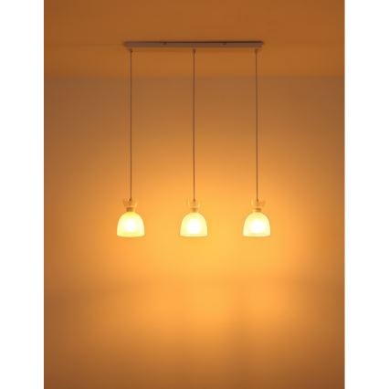Globo - Suspension filaire 3xE14/40W/230V blanc