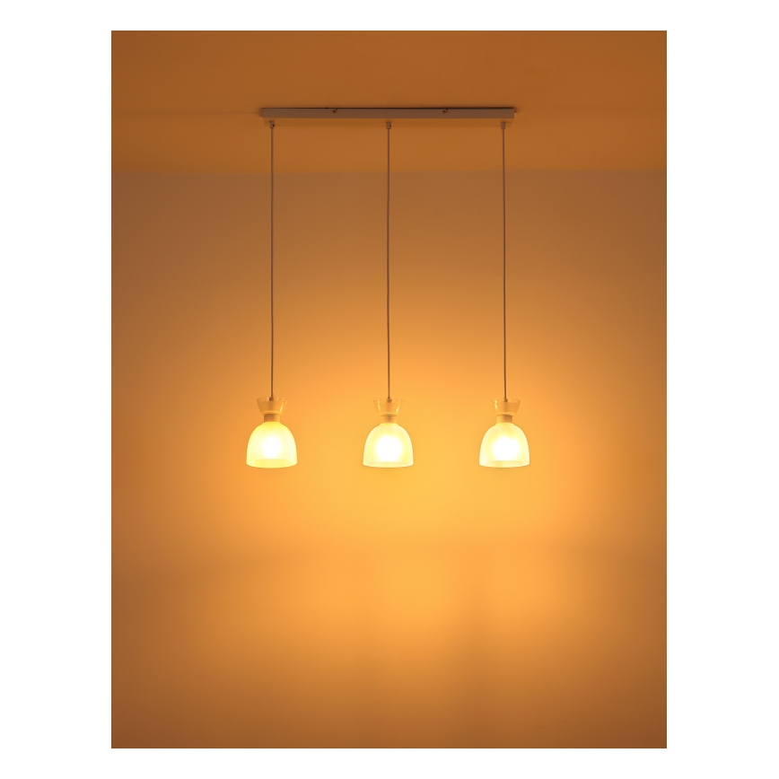Globo - Suspension filaire 3xE14/40W/230V blanc