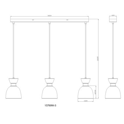 Globo - Suspension filaire 3xE14/40W/230V blanc