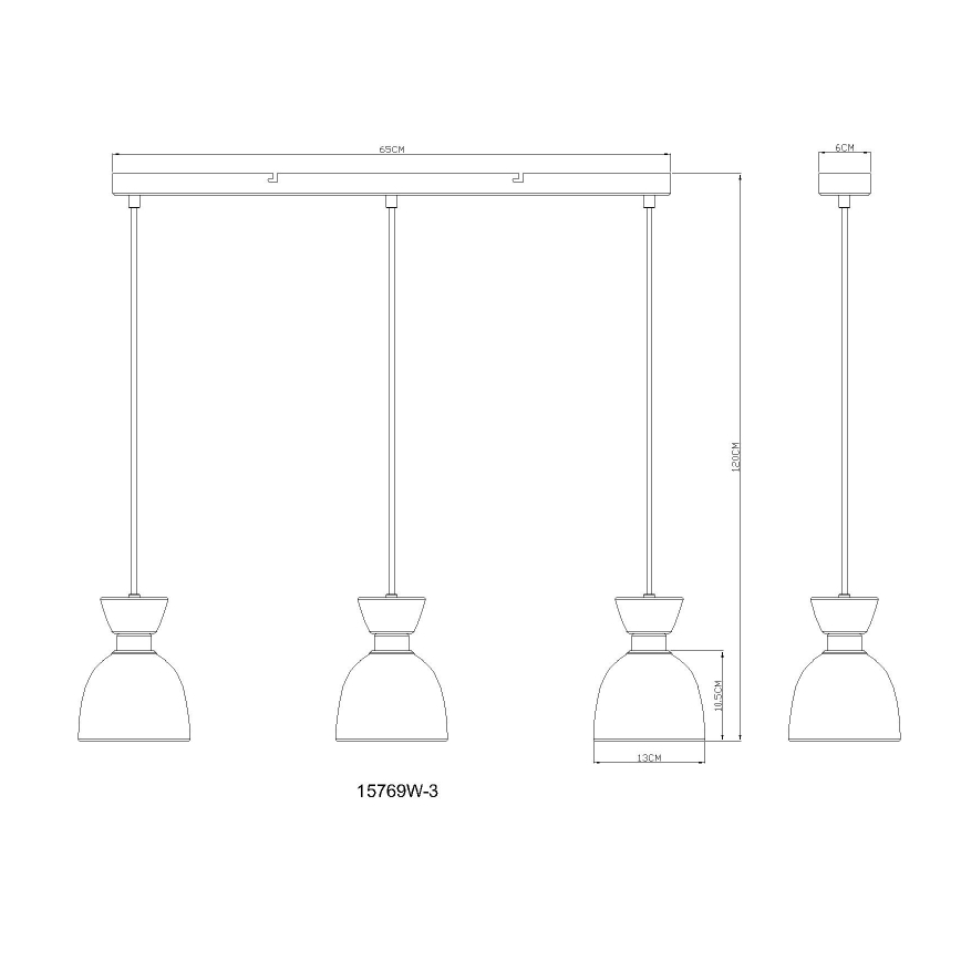 Globo - Suspension filaire 3xE14/40W/230V blanc