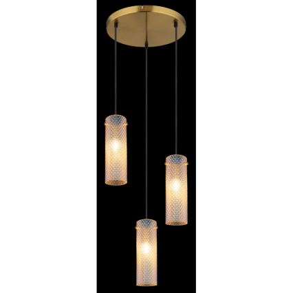 Globo - Suspension filaire 3xE14/40W/230V doré