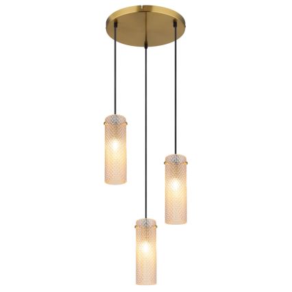 Globo - Suspension filaire 3xE14/40W/230V doré
