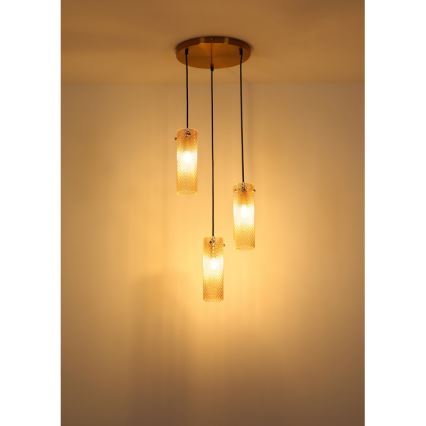 Globo - Suspension filaire 3xE14/40W/230V doré