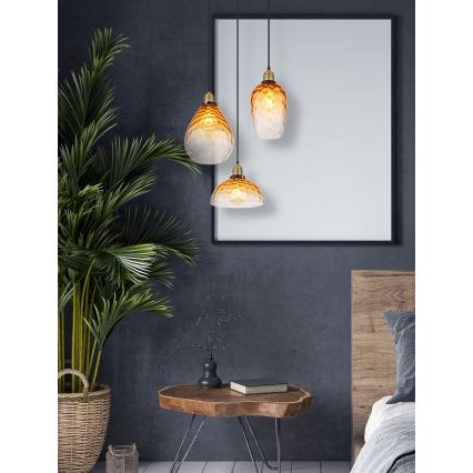 Globo - Hängeleuchte 3xE27/60W/230V d 46 cm orange