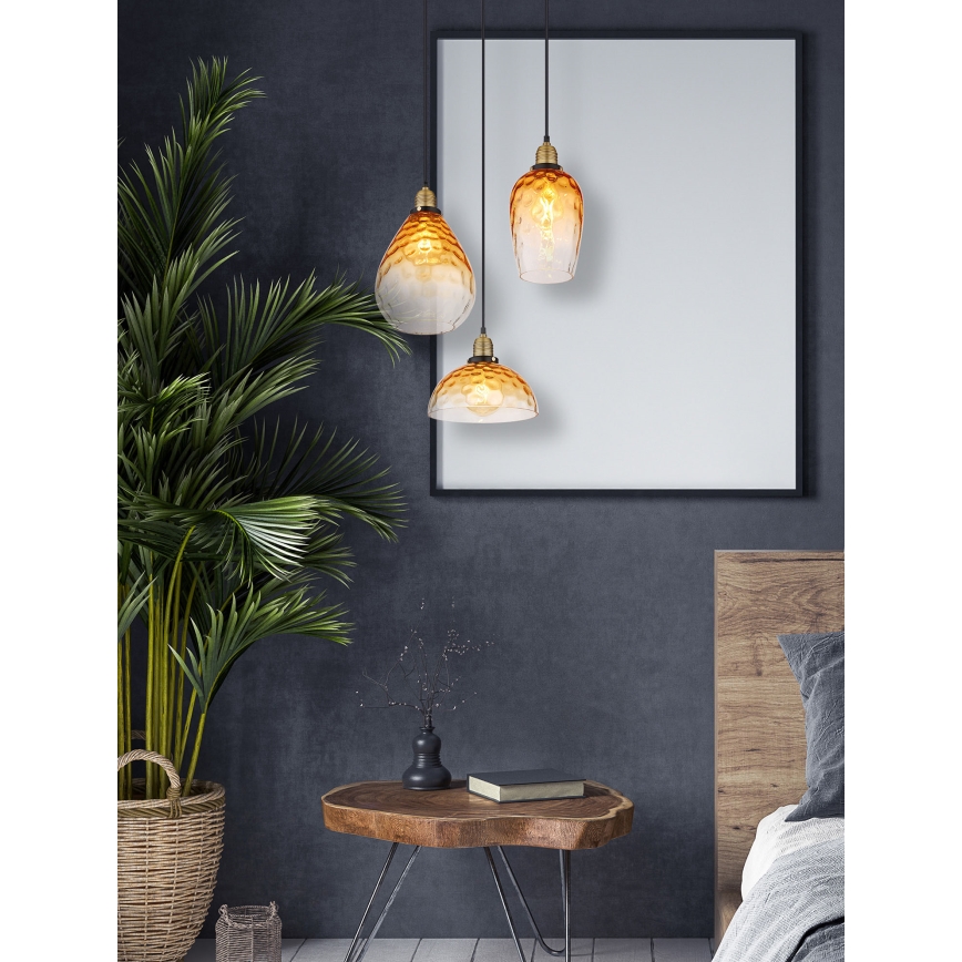 Globo - Hängeleuchte 3xE27/60W/230V d 46 cm orange