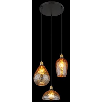 Globo - Hängeleuchte 3xE27/60W/230V d 46 cm orange