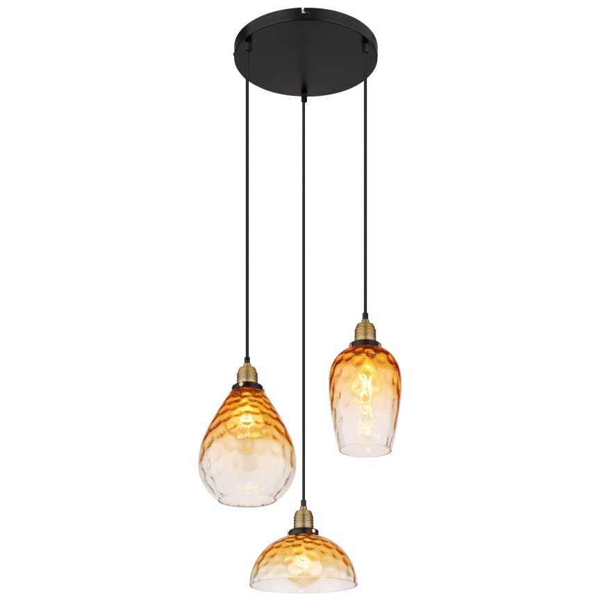 Globo - Hängeleuchte 3xE27/60W/230V d 46 cm orange