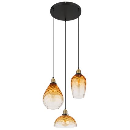 Globo - Hängeleuchte 3xE27/60W/230V d 46 cm orange