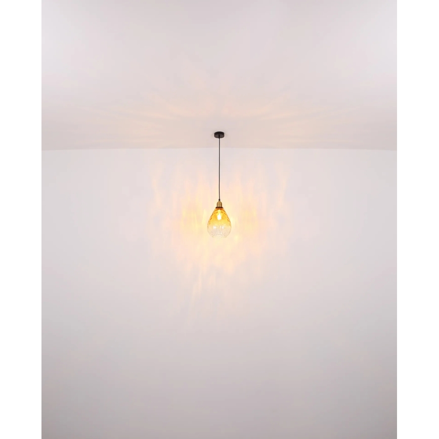 Globo - Lampadario a sospensione con filo 1xE27/60W/230V diametro 21 cm arancione