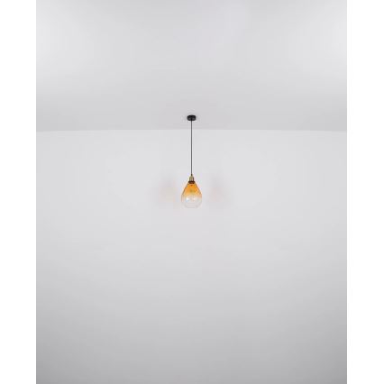 Globo - Lampadario a sospensione con filo 1xE27/60W/230V diametro 21 cm arancione