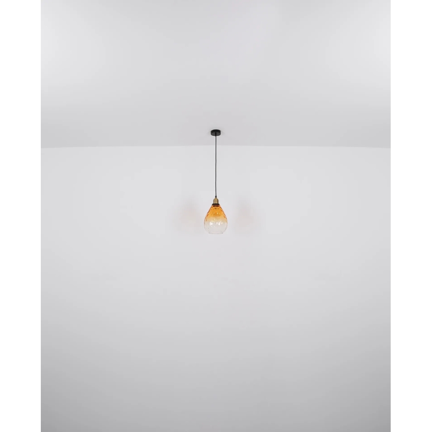 Globo - Lampadario a sospensione con filo 1xE27/60W/230V diametro 21 cm arancione