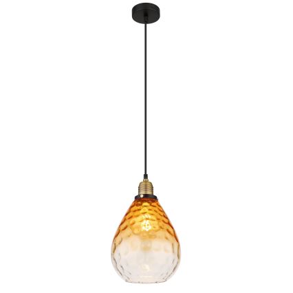 Globo - Lampadario a sospensione con filo 1xE27/60W/230V diametro 21 cm arancione