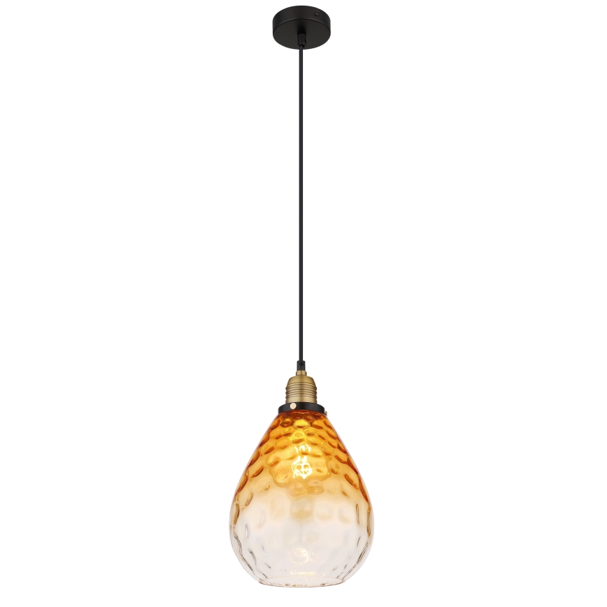 Globo - Lampadario a sospensione con filo 1xE27/60W/230V diametro 21 cm arancione