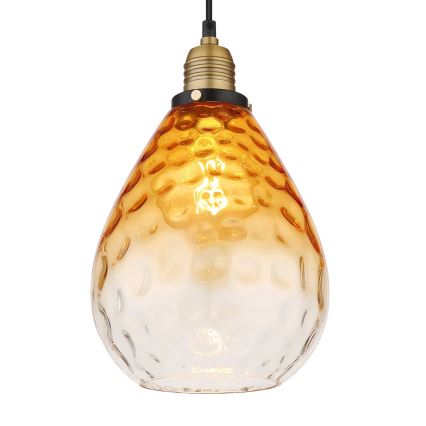 Globo - Lampadario a sospensione con filo 1xE27/60W/230V diametro 21 cm arancione