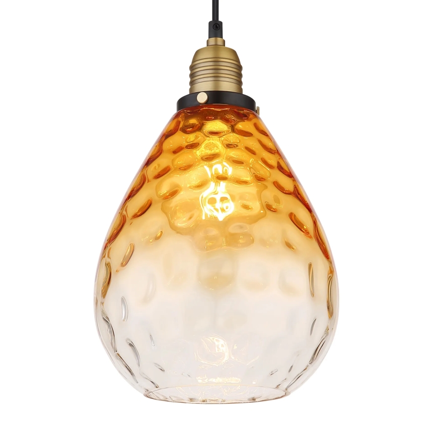 Globo - Lampadario a sospensione con filo 1xE27/60W/230V diametro 21 cm arancione