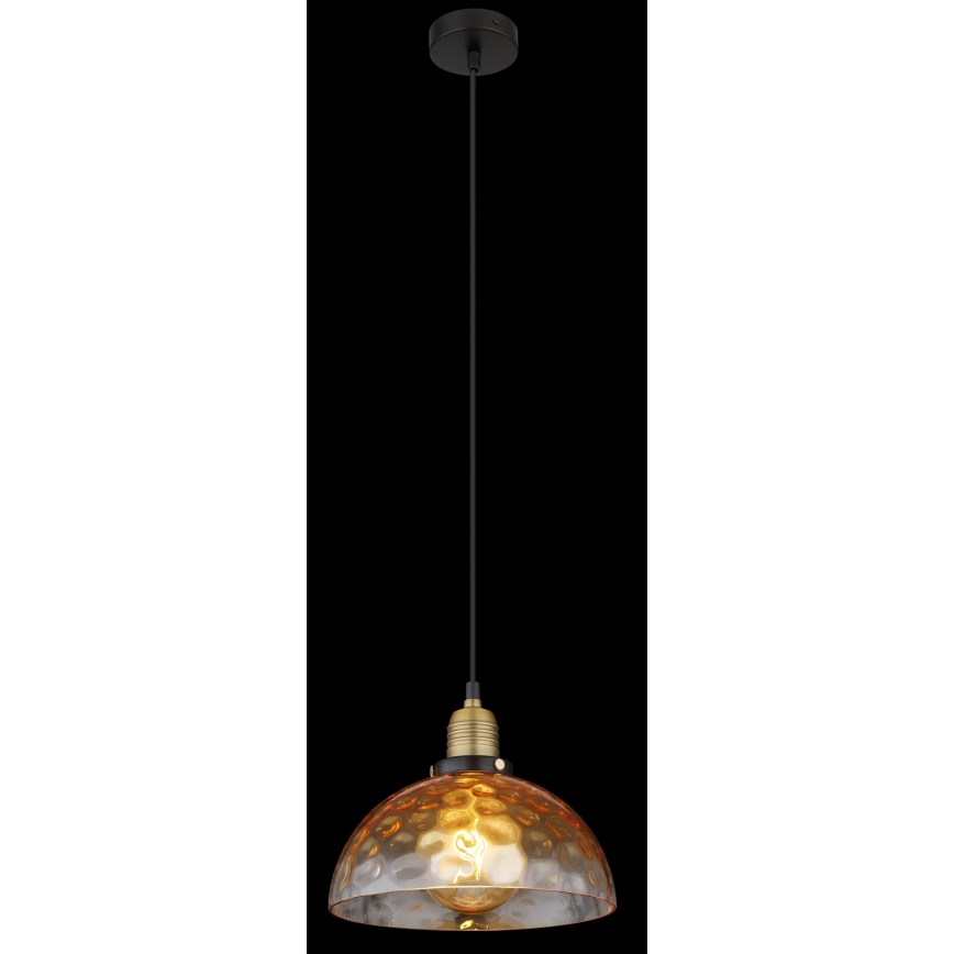 Globo - Lampadario a sospensione con filo 1xE27/60W/230V diametro 25 cm arancione