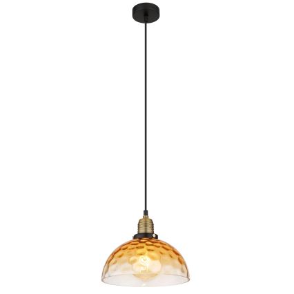 Globo - Lampadario a sospensione con filo 1xE27/60W/230V diametro 25 cm arancione