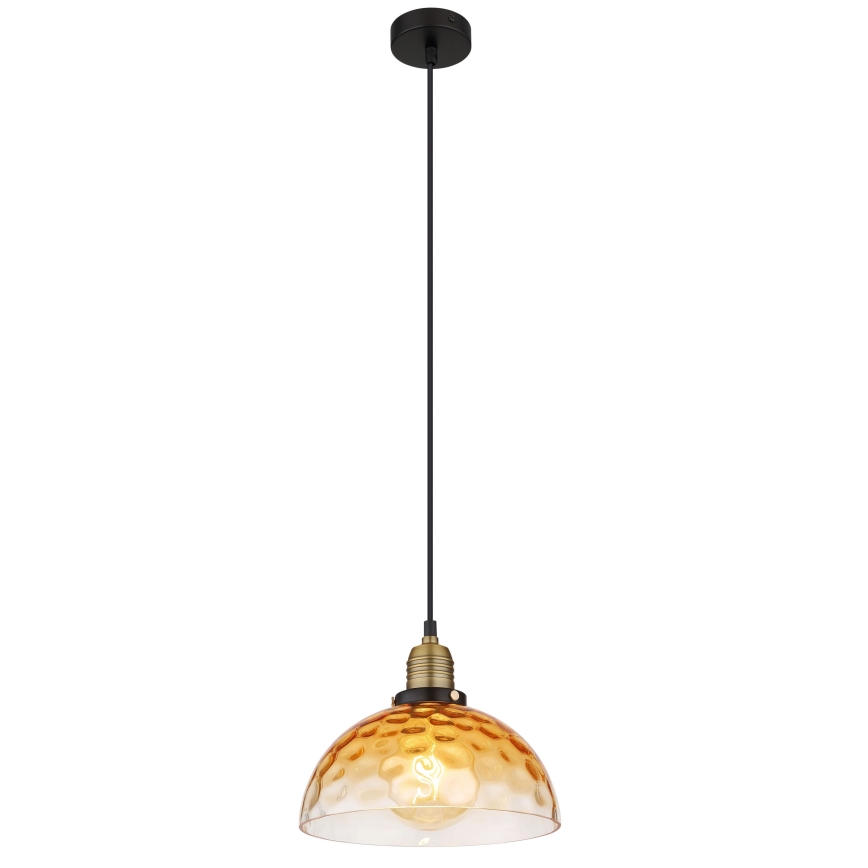 Globo - Lampadario a sospensione con filo 1xE27/60W/230V diametro 25 cm arancione