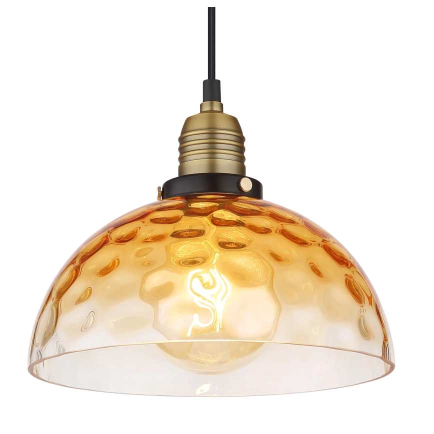 Globo - Lampadario a sospensione con filo 1xE27/60W/230V diametro 25 cm arancione