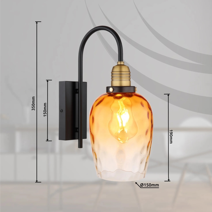 Globo - Applique 1xE27/60W/230V arancione