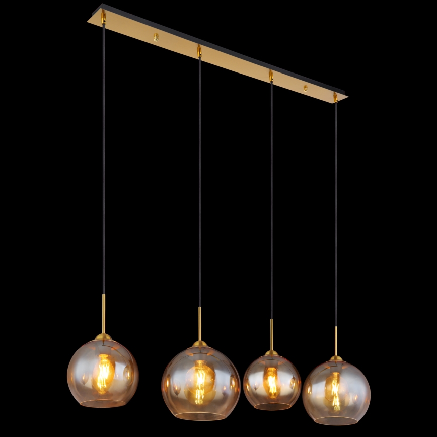 Globo - Pendelleuchte an Kabel 4xE27/60W/230V Messing