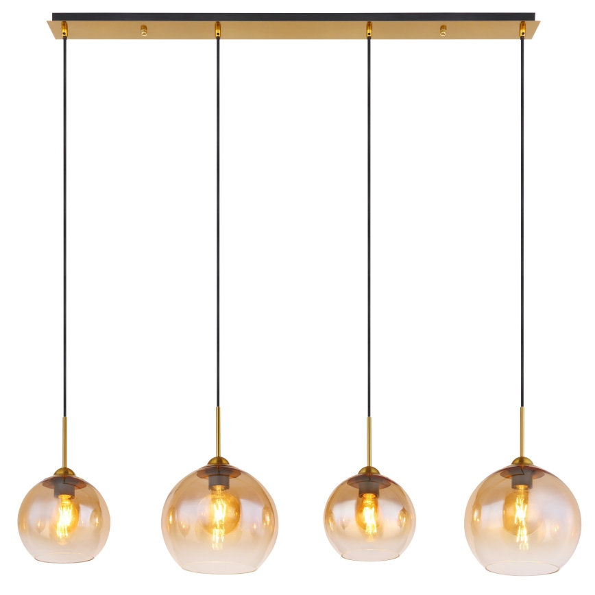 Globo - Pendelleuchte an Kabel 4xE27/60W/230V Messing
