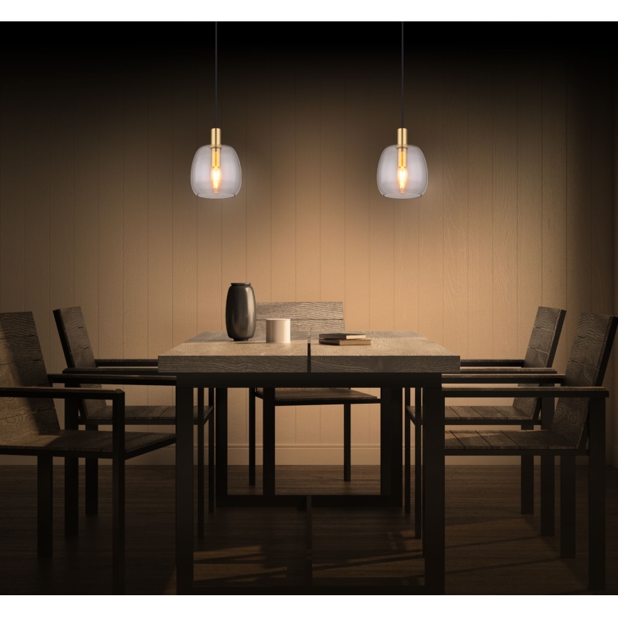 Globo - Lampadario a sospensione con filo 1xE14/40W/230V diametro 16 cm ottone