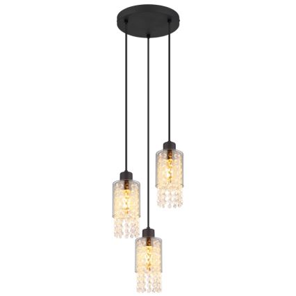 Globo - Hängeleuchte 3xE27/40W/230V d 25 cm schwarz