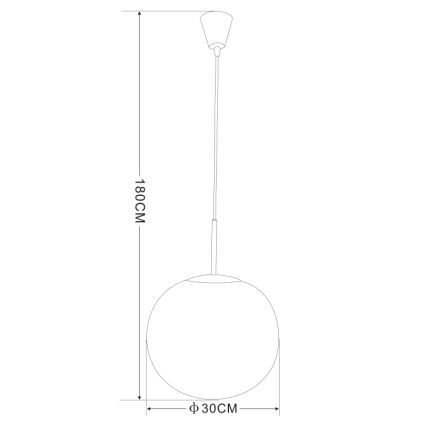 Globo - Hängeleuchte an Kabel 1xE27/60W/230V Ø 30 cm
