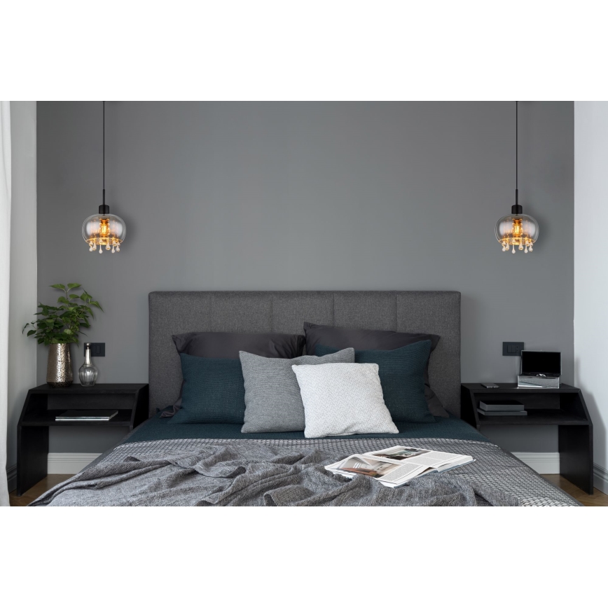Globo - Lampadario a sospensione con filo 1xE27/9W/230V diametro 21 cm nero