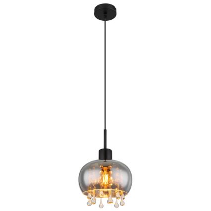 Globo - Lampadario a sospensione con filo 1xE27/9W/230V diametro 21 cm nero