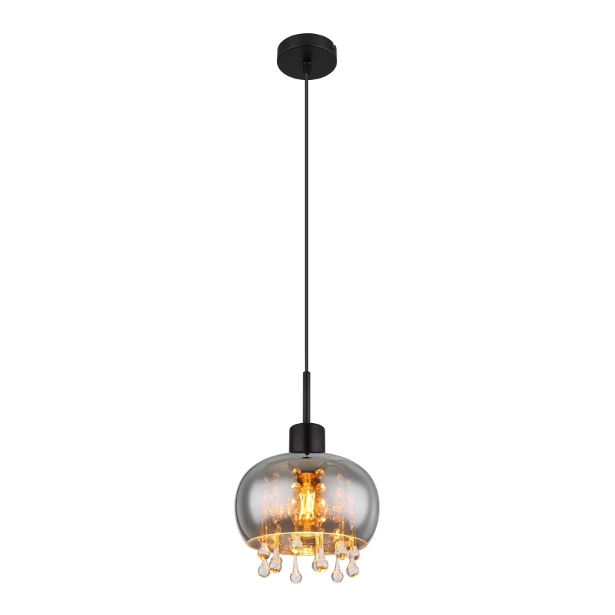 Globo - Lampadario a sospensione con filo 1xE27/9W/230V diametro 21 cm nero