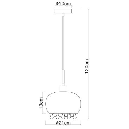Globo - Lampadario a sospensione con filo 1xE27/9W/230V diametro 21 cm nero
