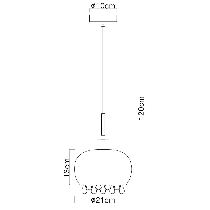 Globo - Lampadario a sospensione con filo 1xE27/9W/230V diametro 21 cm nero