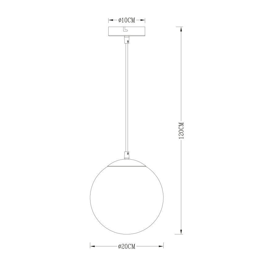 Globo - Lampadario a sospensione con filo 1xE27/40W/230V diametro 20 cm