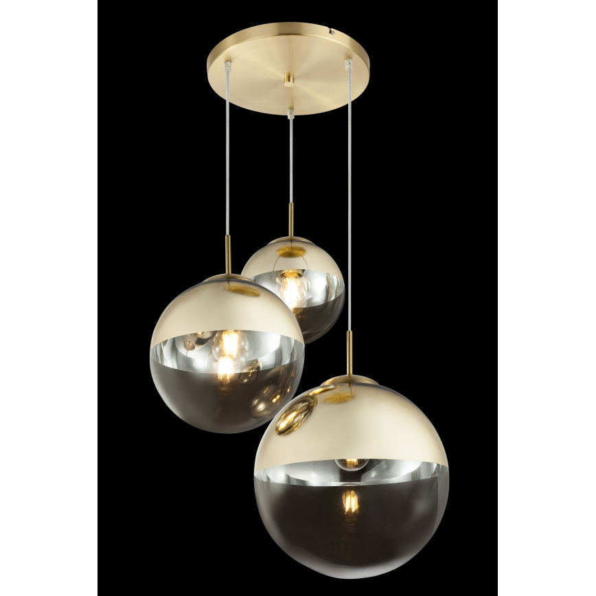 Globo - Lampadario a sospensione con filo 3xE27/40W/230V diametro 51 cm