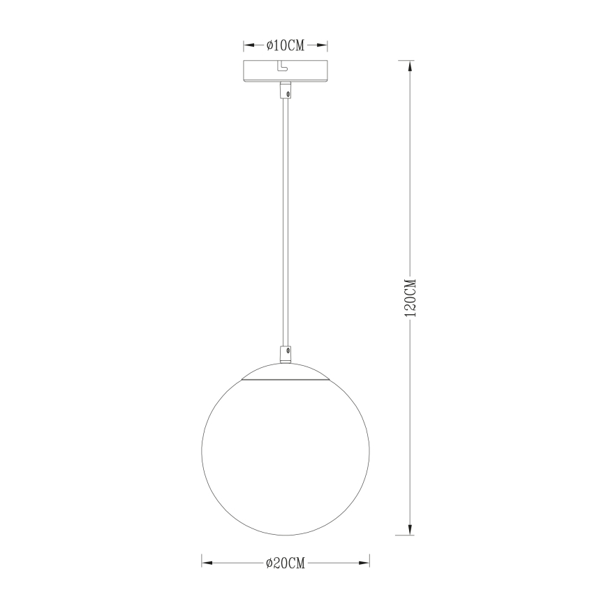 Globo - Lampadario a sospensione con filo 1xE27/40W/230V diametro 20 cm