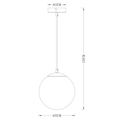 Globo - Lampadario a sospensione con filo 1xE27/40W/230V diametro 20 cm