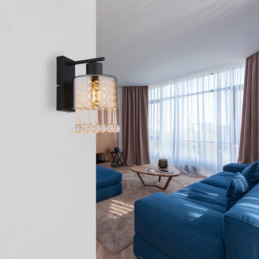 Globo - Wandleuchte 1xE27/60W/230V schwarz