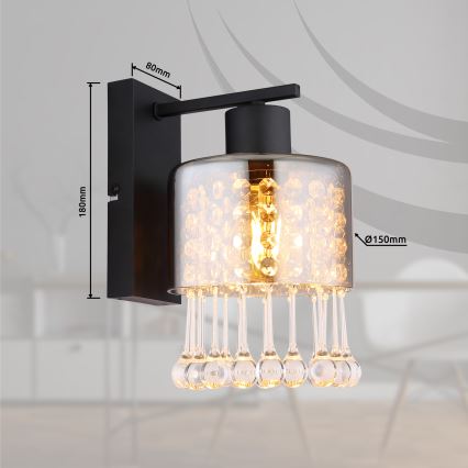 Globo - Wandleuchte 1xE27/60W/230V schwarz