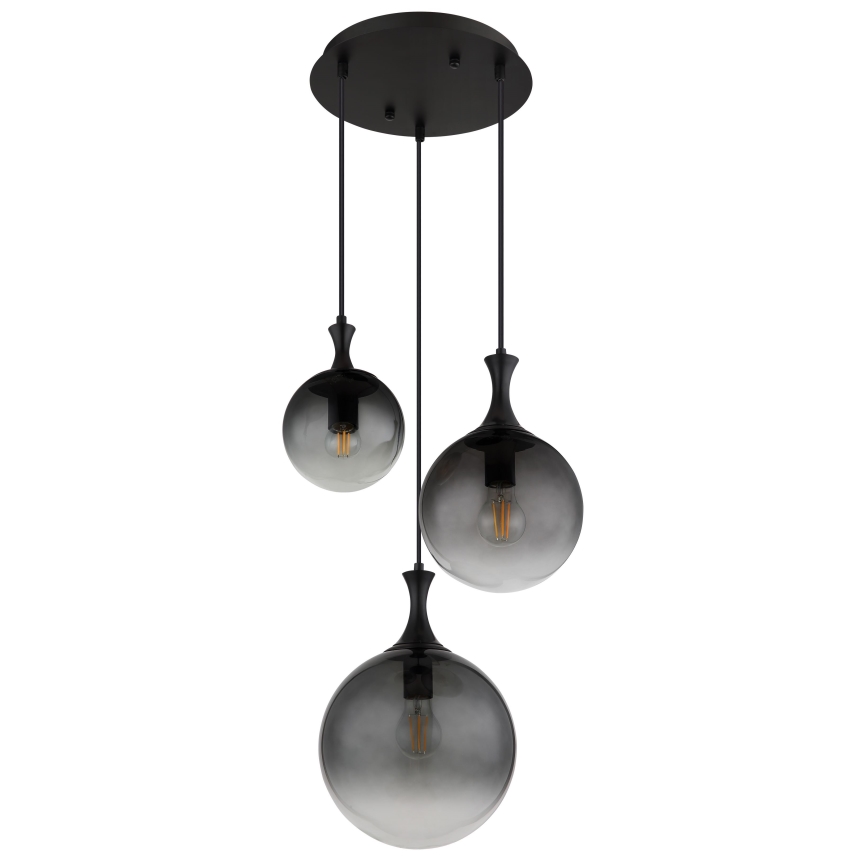 Globo - Hängeleuchte 3xE27/10W/230V d 48 cm schwarz