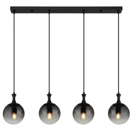 Globo - Suspension filaire 4xE27/10W/230V noir