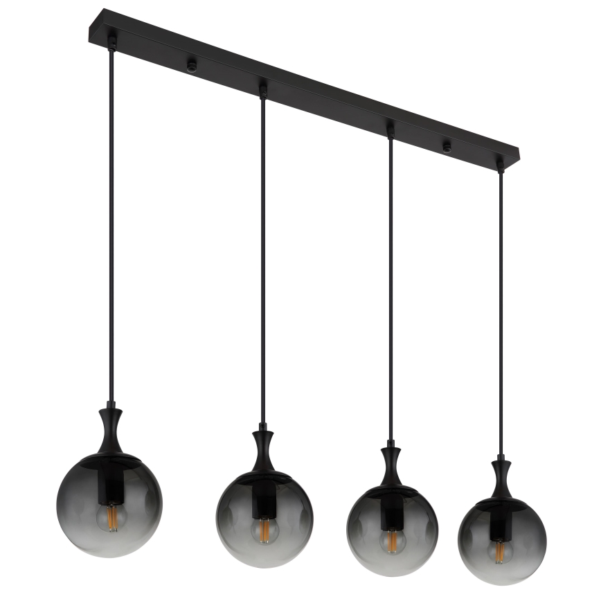 Globo - Suspension filaire 4xE27/10W/230V noir